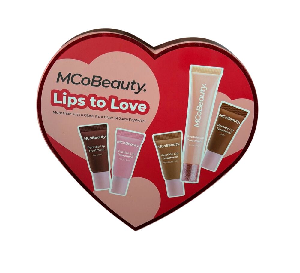 MCoBeauty Lips to Love Peptide Lip Kit Gloss Balm Set 5pc Shea Hydrating Gloss